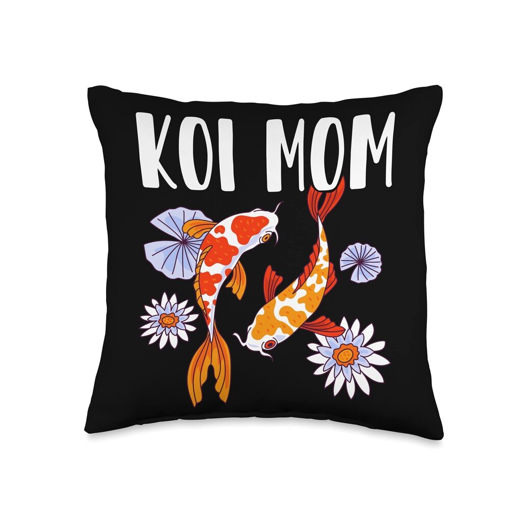 1335 Koi Fish Mom Japanese Nishikigoi Carp Sakura Cherry Blossom Throw